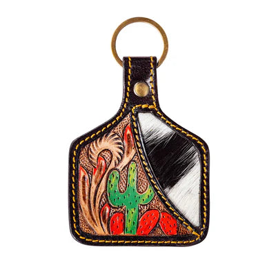 Wild Prairie Hand-tooled Key Fob-9450