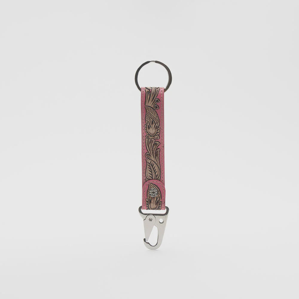 S-9632 | MYRA PINK SKIES HAND-TOOLED LEATHER KEY FOB