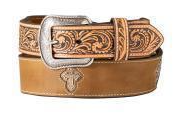 D100017102 | 3D MEN'S TOOLED CROSS LEATHER BELT