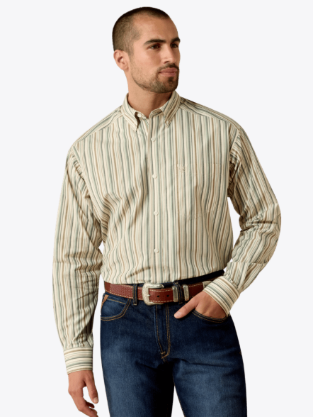 10073567 | ARIAT MEN'S PRO SERIES STEVIE CLASSIC FIT L/S SHIRT - WHITE MULTI STRIPE