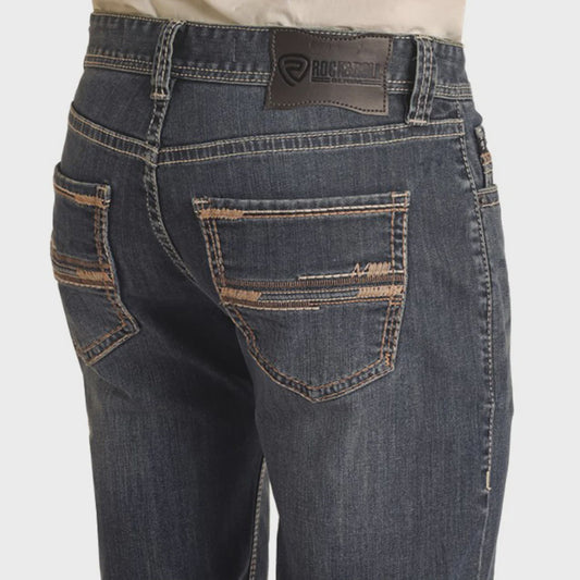 BM1PD03109 | ROCK & ROLL MENS DARK PISTOL STRAIGHT JEAN