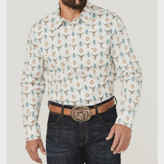BMN2S02533 | ROCK&ROLL MEN'S WHITE MODERN FIT SNAP LS SHIRT