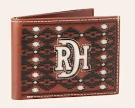 23225881W9 | RED DIRT DARK BROWN IVORY INLAY BI-FOLD WALLET