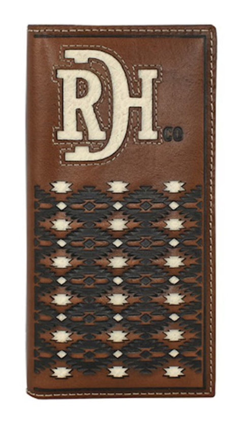 23225876W9 | RED DIRT DARK BROWN IVORY INLAY RODEO WALLET