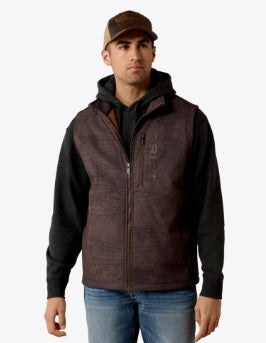 10079521 | ARIAT MEN’S PATRIOT FLAG SOFTSHELL VEST - BROWN