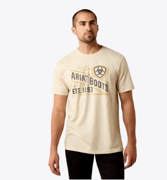 10079267 | ARIAT MEN'S WEAL FLAGREE S/S TEE - NATURAL