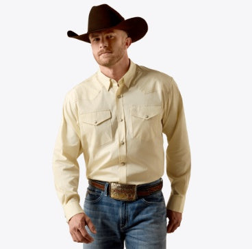 10073613 | ARIAT MEN'S LIGHTWEIGHT TWILL CLASSIC FIT L/S SNAP SHIRT - ALMOND OIL