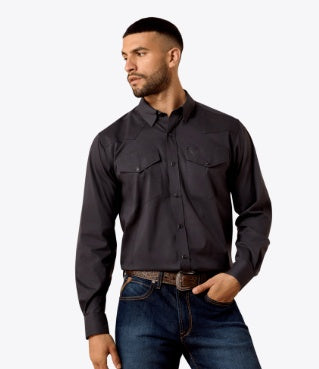 10079297 | ARIAT MEN’S WRINKLE FREE REFINED SLUB CLASSIC FIT L/S SHIRT - PHANTOM
