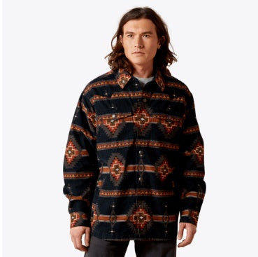 **FINAL SALE**10065817 | ARIAT MENS DARK GREY HENSLEY CORDUROY RETRO SHIRT JACKET
