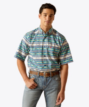10051492 | ARIAT MEN'S LIMOGES BLUE DENZEL CLASSIC FIT SS SHIRT