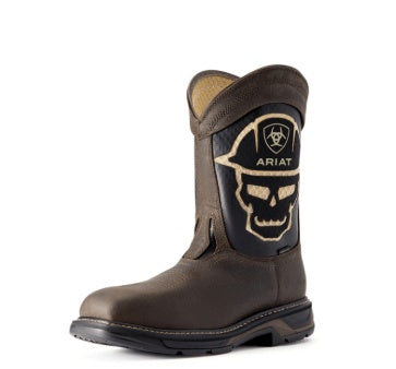**FINAL SALE**10031507 | ARIAT MEN'S WORKHOG XT VENTTEK BOLD WIDE SQUARE TOE CARBON TOE WORK BOOT - IRON COFFEE