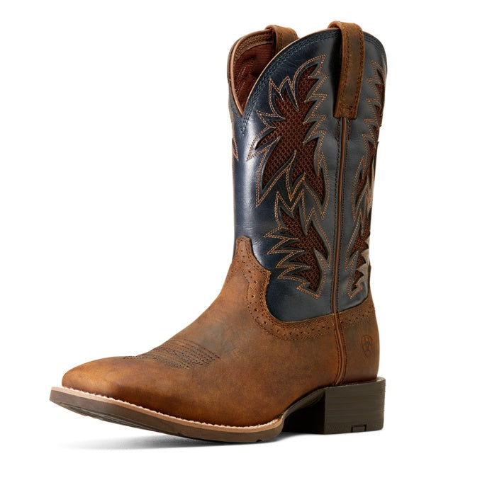 10035928 | ARIAT MEN'S SPORT COOL VENTTEK WIDE SQUARE TOE COWBOY BOOT - BAR TOP BROWN