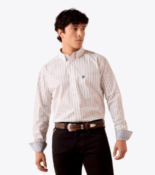 10079411 | ARIAT MEN'S WRINKLE FREE WHITTAKER CLASSIC FIT L/S SHIRT - WHITE STRIP