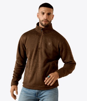 10079644 | ARIAT MEN’S CALDWELL 1/4 ZIP SWEATER - CARAFE