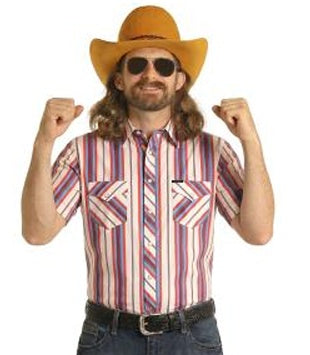 BMN3S11278 | ROCK&ROCK MEN'S STRIPE S/S SNAP SHIRT - RED