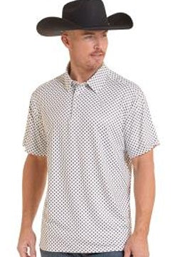 BM51T10048 |  ROCK&ROLL MEN'S MICRO GEO PRINT POLO - NATURAL