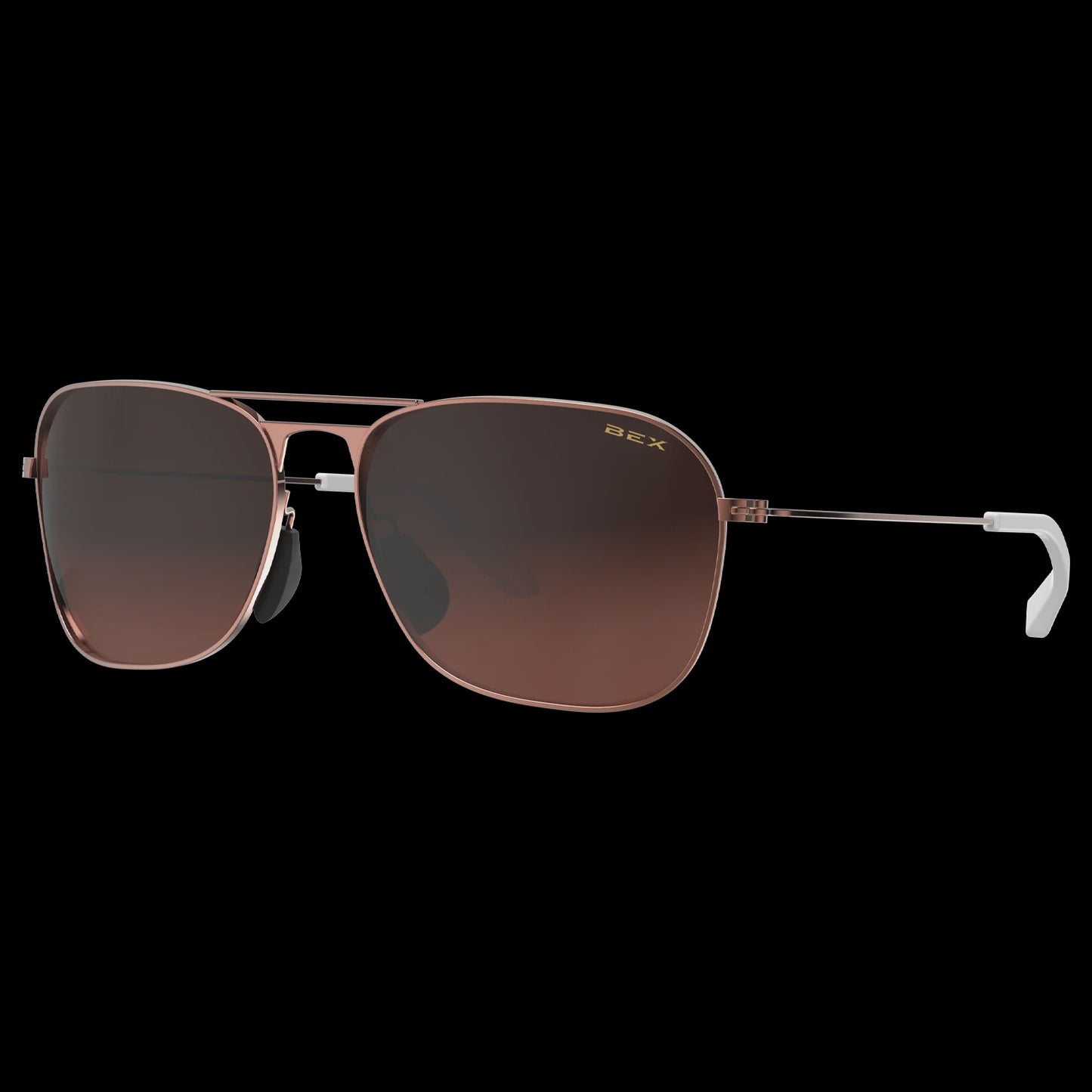 RXBR | BEX RANGER ROSE GOLD/BROWN FULL METAL AVIATOR SUNGLASSES