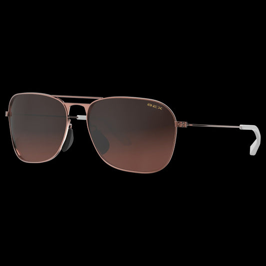 RXBR | BEX RANGER ROSE GOLD/BROWN FULL METAL AVIATOR SUNGLASSES