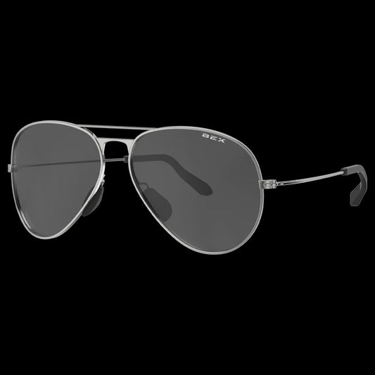 W4SB | BEX WESLEY SILVER-GREY FULL METAL AVIATOR SUNGLASSES