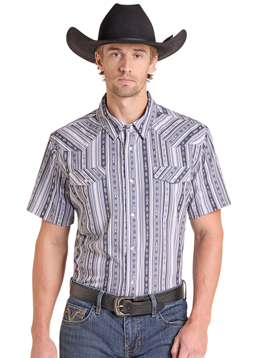 TMN3S09524| ROCK & ROLL MENS S/S PEARL SNAP