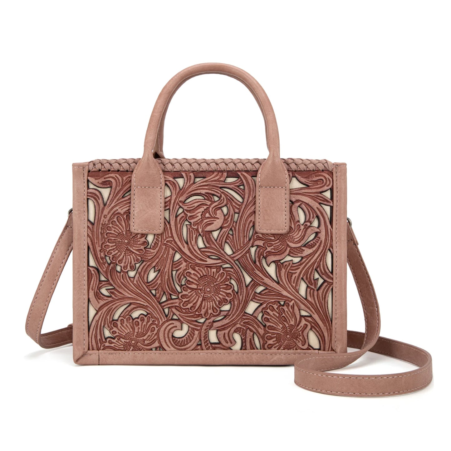 Trinity Ranch Floral Tooled Mini Tote/Crossbody