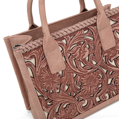 Trinity Ranch Floral Tooled Mini Tote/Crossbody