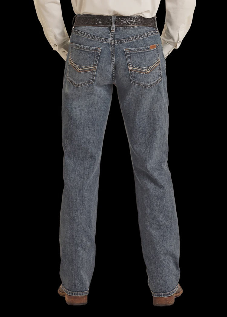 VMTBD03712 | ROCK&ROLL MEN'S VINTAGE '46 RELAXED DOUBLE BARRELL STACKABLE BOOTCUT JEAN- MEDIUM WASH