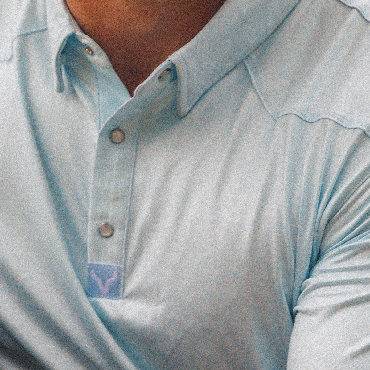 AP-226-007 | VEXIL MEN'S WESTERN LIGHT BLUE PEARL SNAP POLO