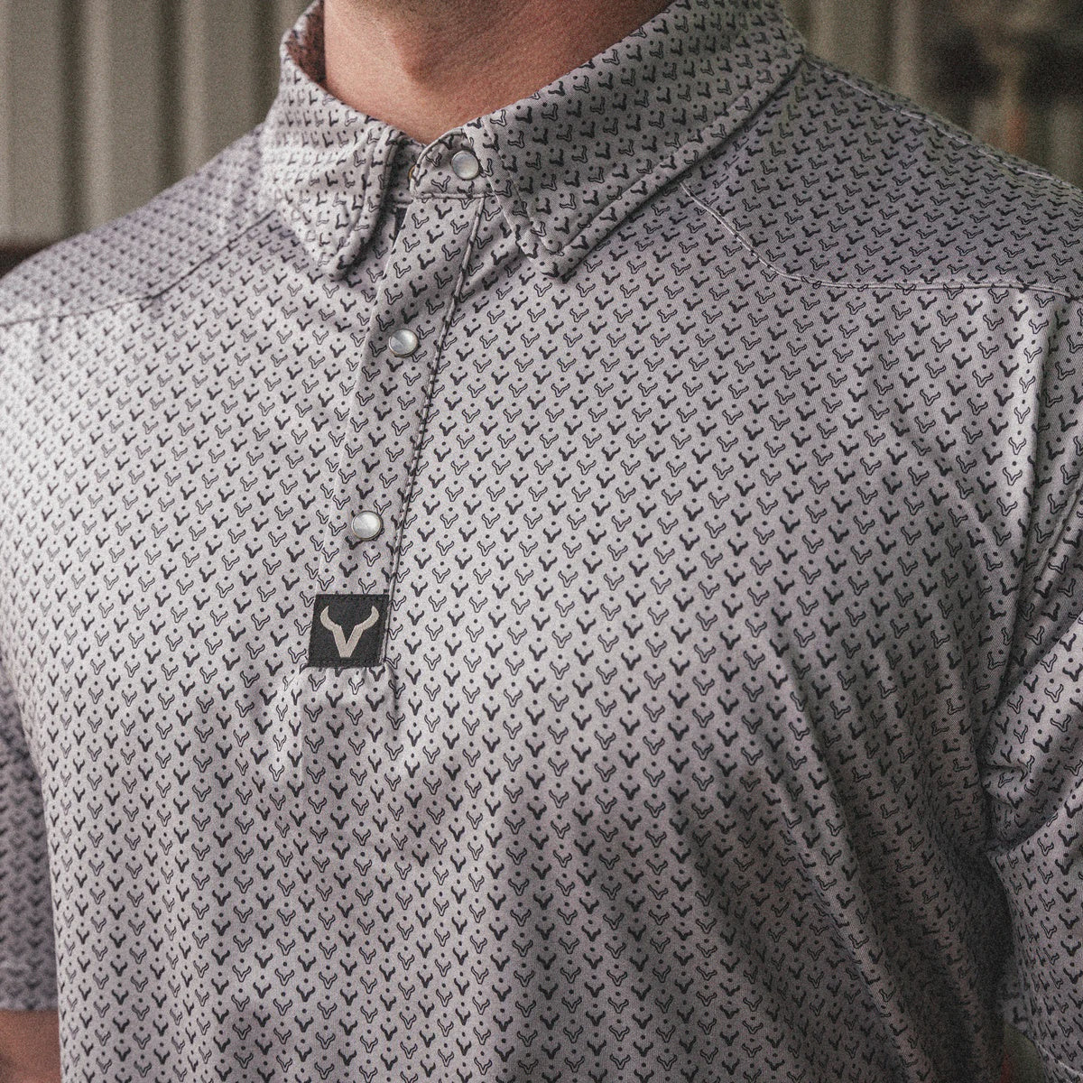 AP-226-037 | VEXIL MEN'S WESTERN ICON/SILVER PEARL SNAP POLO