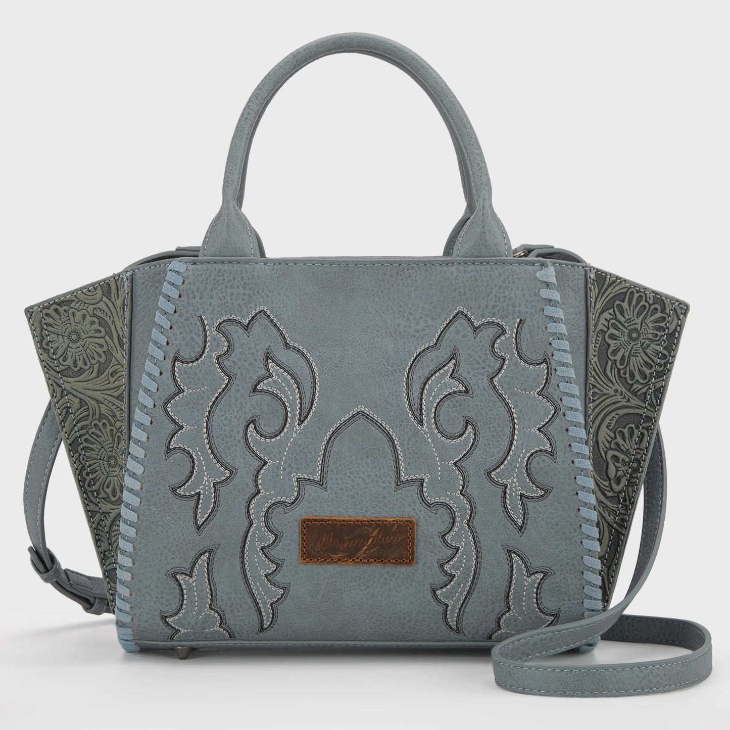 WG145G-8300JN |  WRANGLER EMBROIDERED TRAPEZOID CONCEALED CARRY TOTE - JEAN