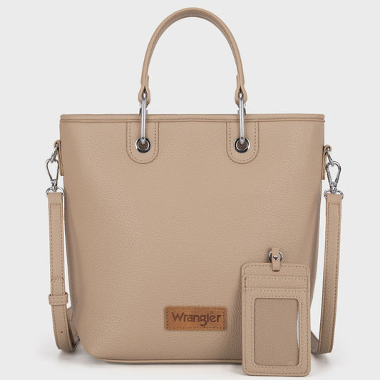 WG188-8312KH | WRANGLER KHAKI TOP HANDLE TOTE WITH DETACHABLE KEY RING CARD HOLDER