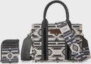 WG2203-8120SWBK | WRANGLER BLACK AZTEC SMALL TOTE AND CARD CASE SET