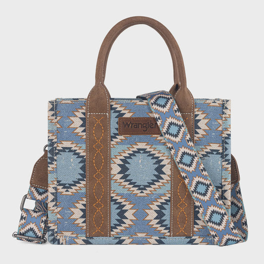 WG221-8120JN | WRANGLER AZTEC DISTRESSED TOTE - JEAN