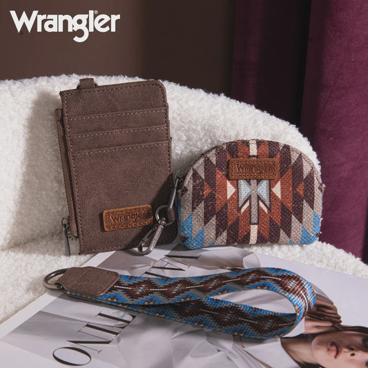 WG2213-W0051CF | WRANGLER SOUTHWESTERN 2PC POUCH WRISTLET - COFFEE