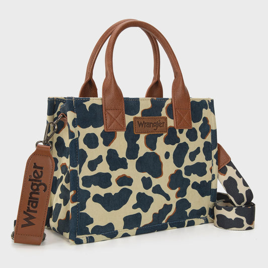 WG264-8120BR | WRANGLER COWPRINT CC TOTE - BROWN