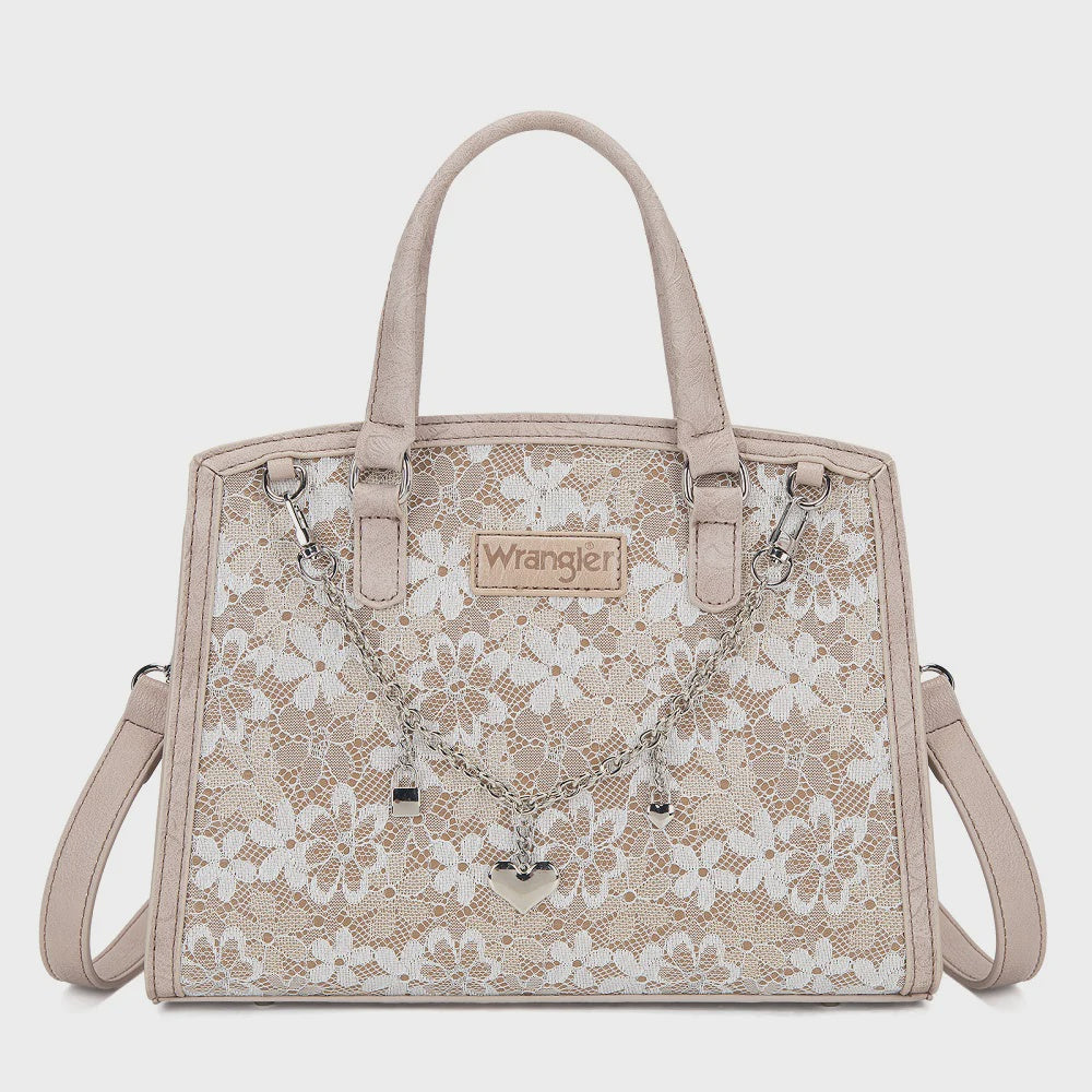 WG-HB-455-8130 | WRANGLER CHIC LACE WITH CHAIN CHARM CROSSBODY PURSE