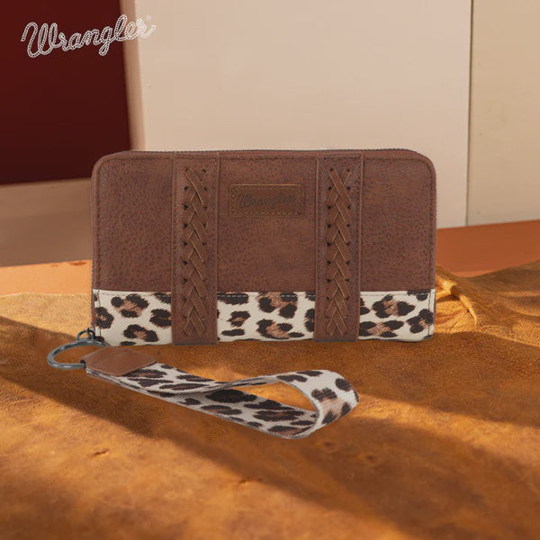 WG102-W006LP-BR | WRANGLER BROWN LEOPARD PRINT WALLET