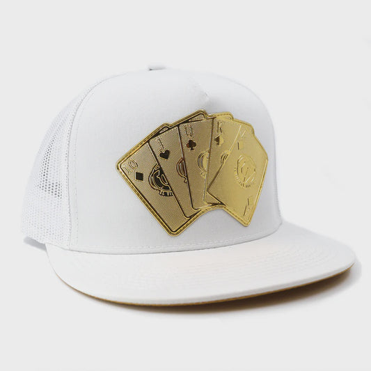 EL VIEJON BARAJA DE ORO WHITE FLAT VISOR CAP