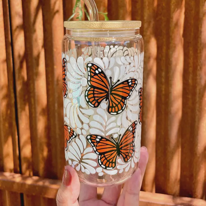 LIBBEY TALAVERA MONARCH BUTTERFLY 1oz GLASS CUP