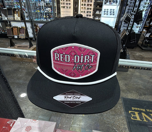 RDHC-478 | RED DIRT HATCO PRETTY IN PINK BLACK/BLACK WHITE ROPE CAP
