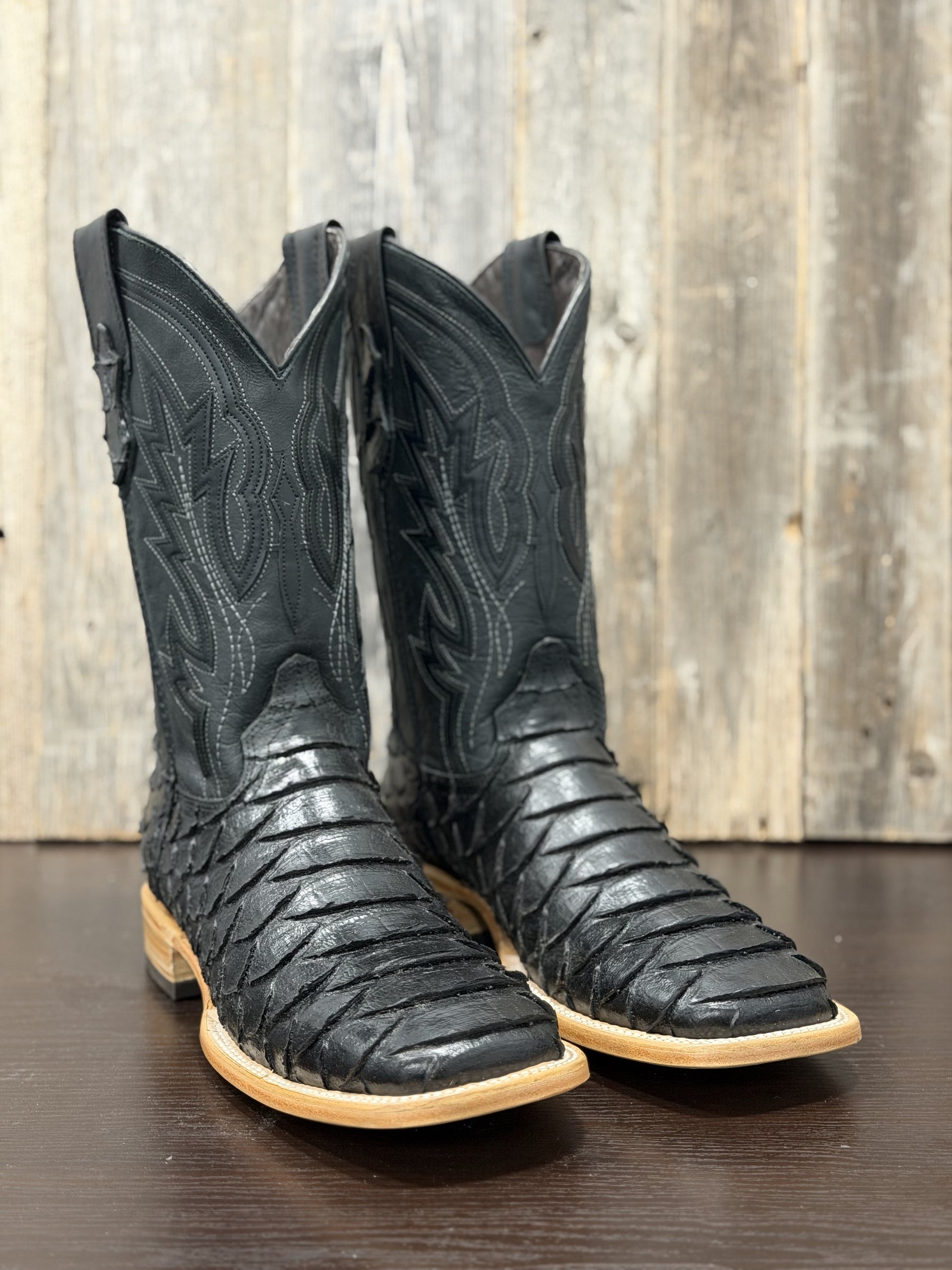 RANCHERS PYTHON IMITATION BLACK SHINY REGULAR SOLE