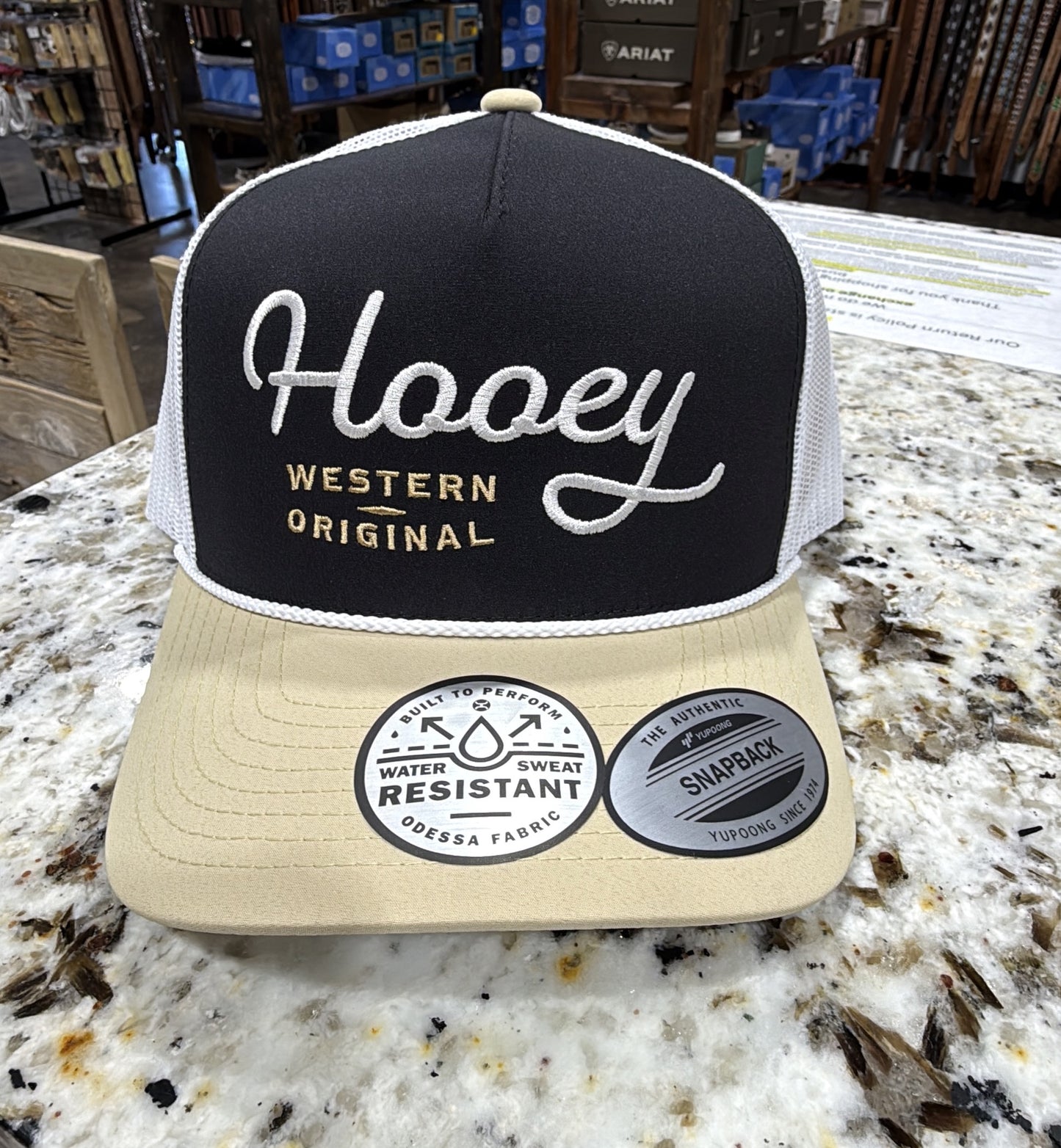 2660T-BKWH | HOOEY OG TRUCKER CAP - KHAKI/BLACK/WHITE
