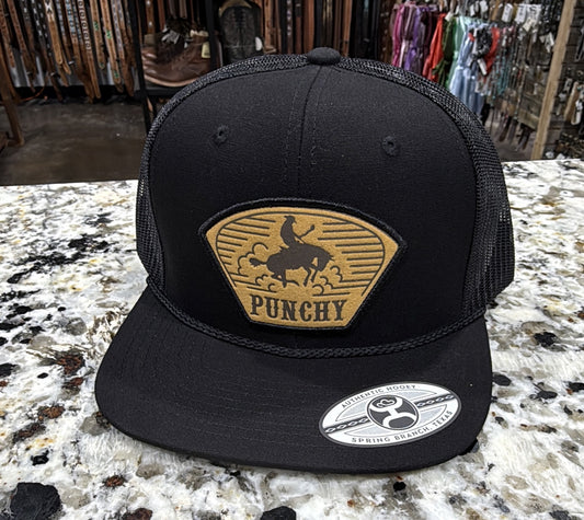 5035T-BK | HOOEY "CAVVY" PUNCHY CAP - BLACK/BROWN PATCH