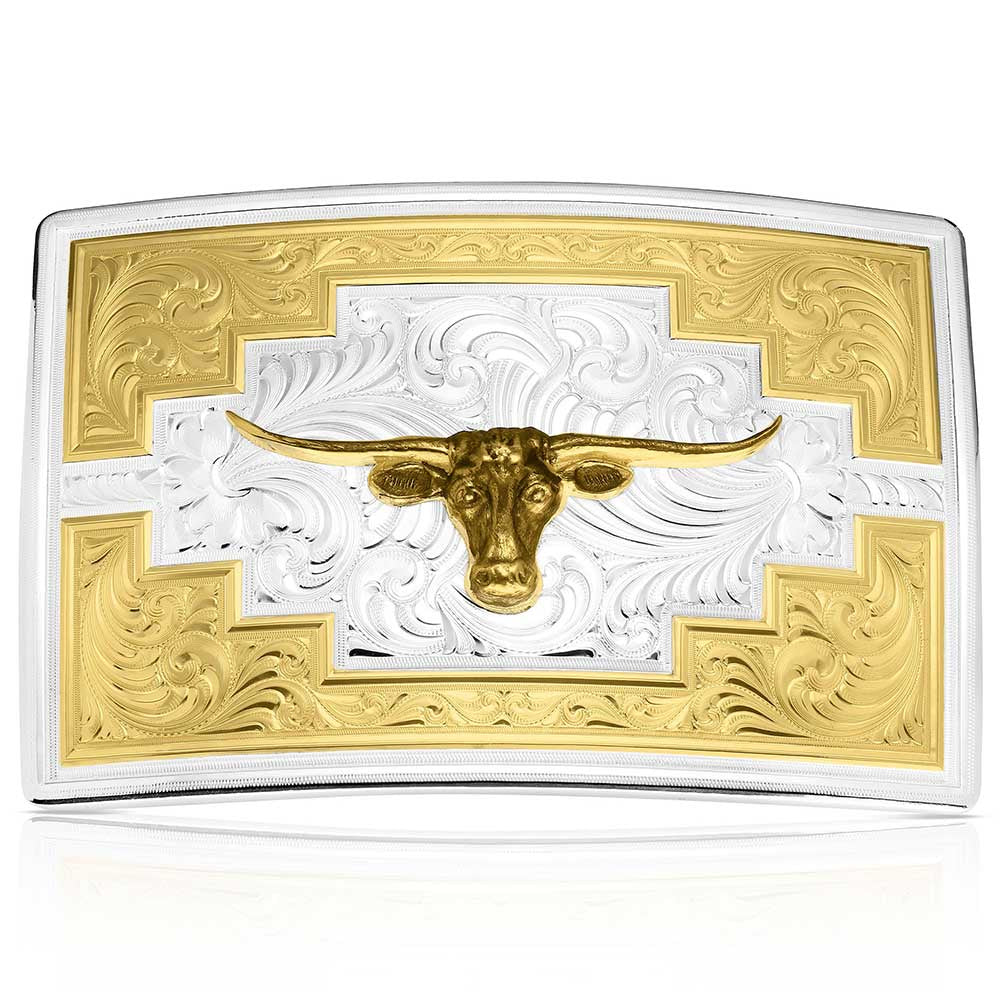 55910-41 | MONTANA SILVERSMITH SANTA FE SUNRISE WITH LONGHORN BUCKLE