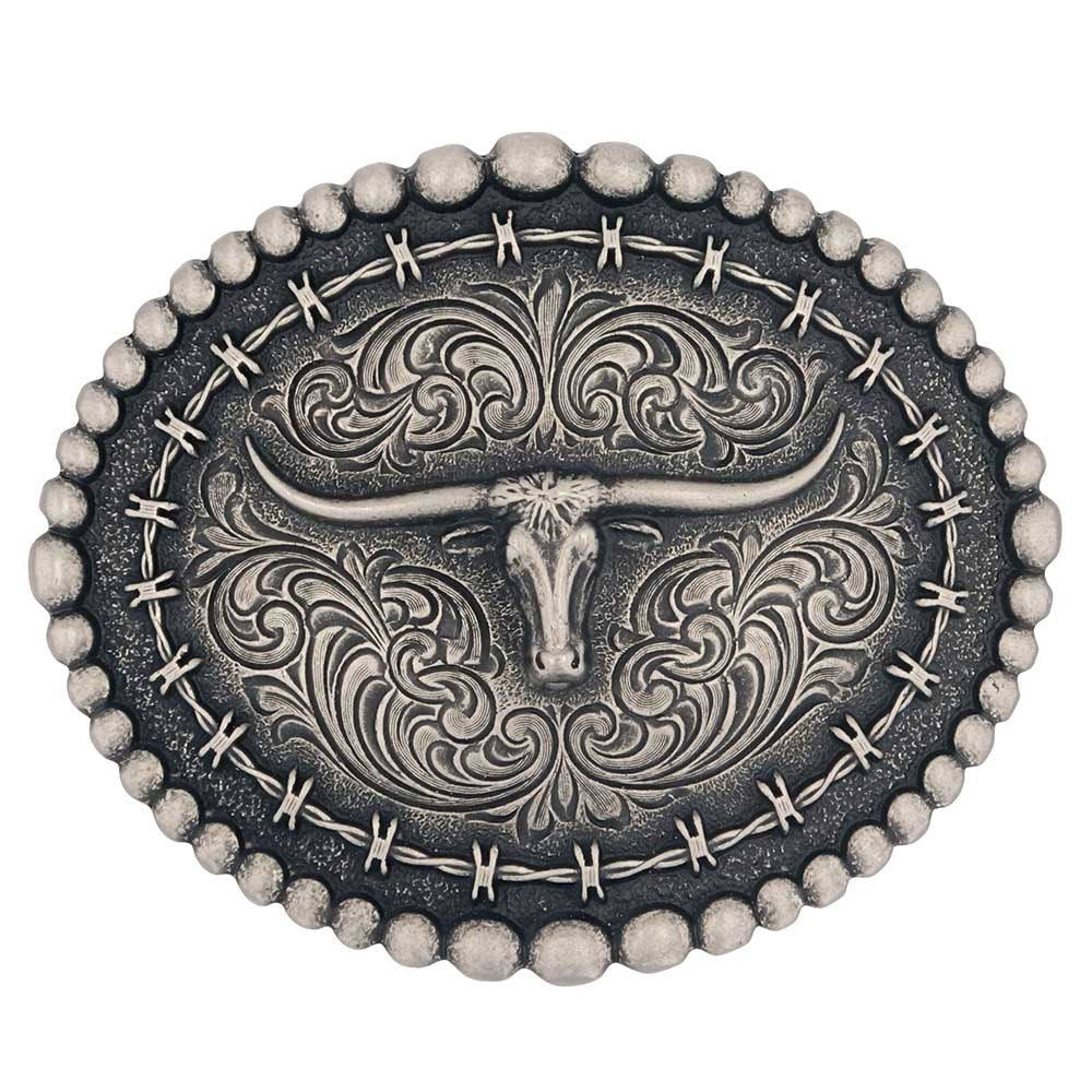 Barbed Wire Longhorn Buckle