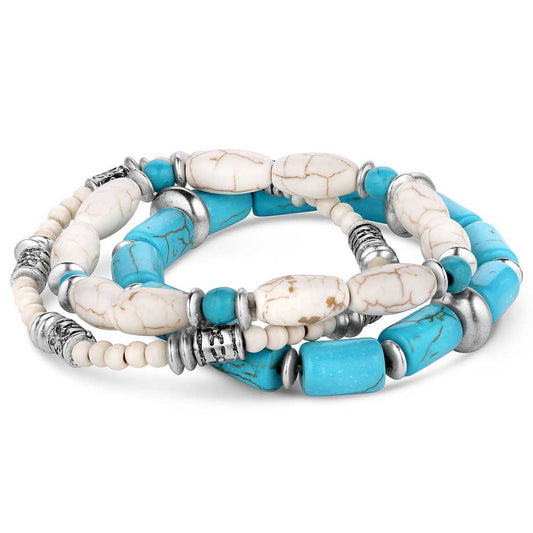 ABC6248 | ATTITUDE IVORY SKIES BEADED BRACELET