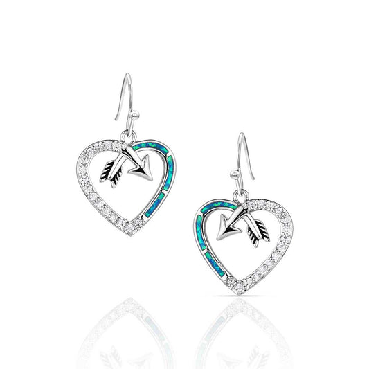 ER3949 | MONTANA SILVERSMITHS FOLLOW YOUR ARROW OPAL HEART EARRINGS