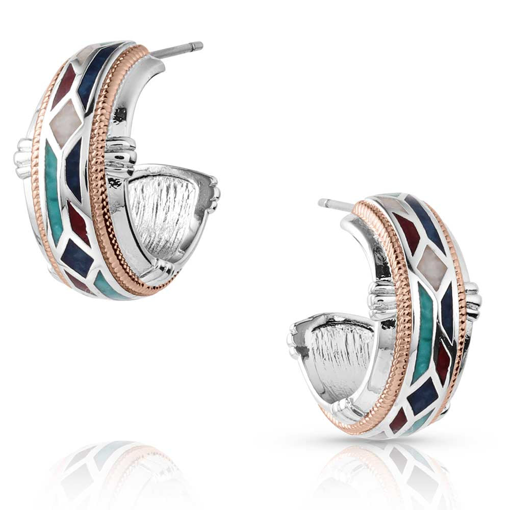 ER5690 | MONTANA SILVERSMITHS WESTERN MOSAIC HOOP EARRING