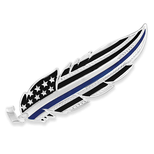 HF5458TBLE | MONTANA SILVERSMITHS THIN BLUE LINE HAT FEATHER