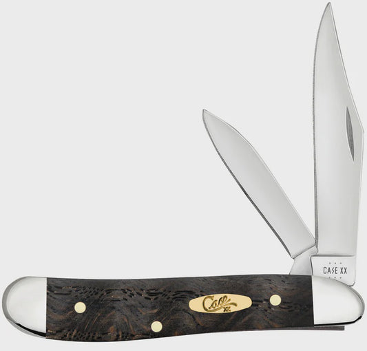 14005 | CASE KNIVES - SMOOTH BLACK CURLY OAK WOOD PEANUT KNIFE